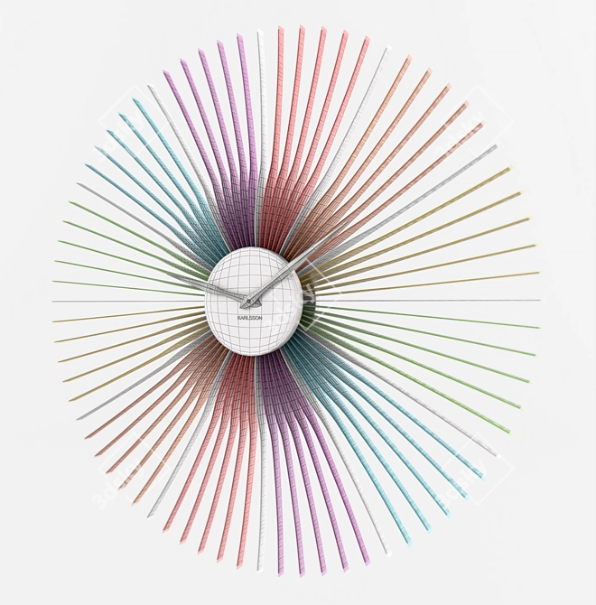 Karlsson Oopsy Daisy - Colorful 50cm Plastic Clock 3D model image 2