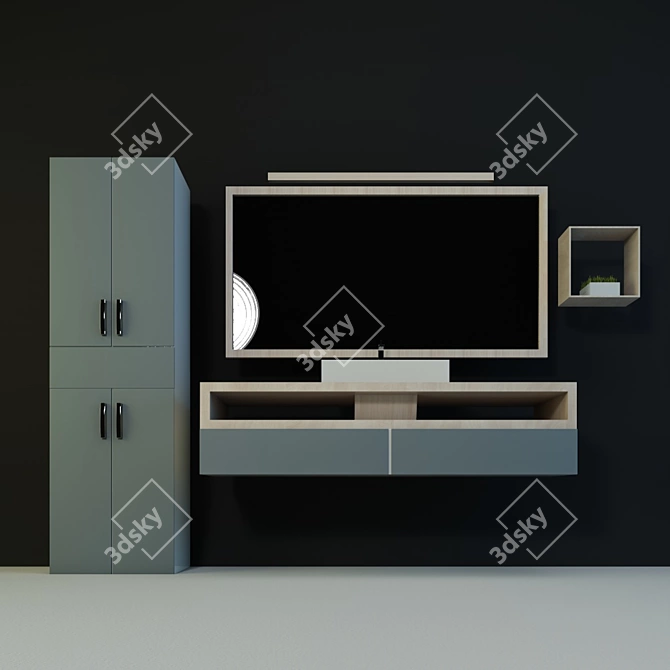 Modern Bathroom Furniture Set 3D model image 3