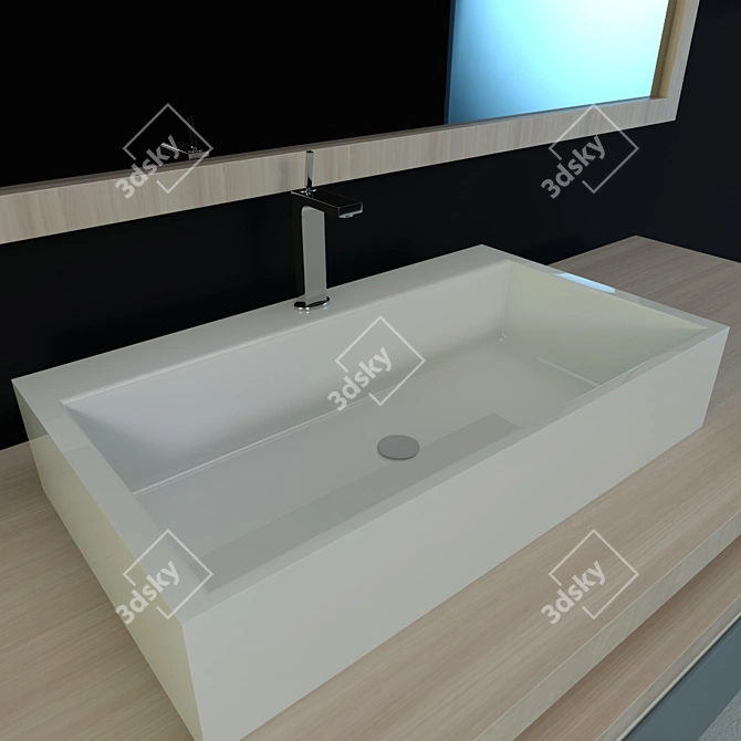 Modern Bathroom Furniture Set 3D model image 2