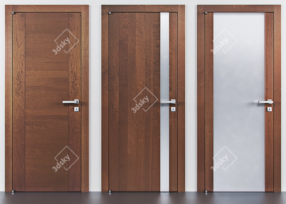Elegant Barausse Doors 3D model image 2