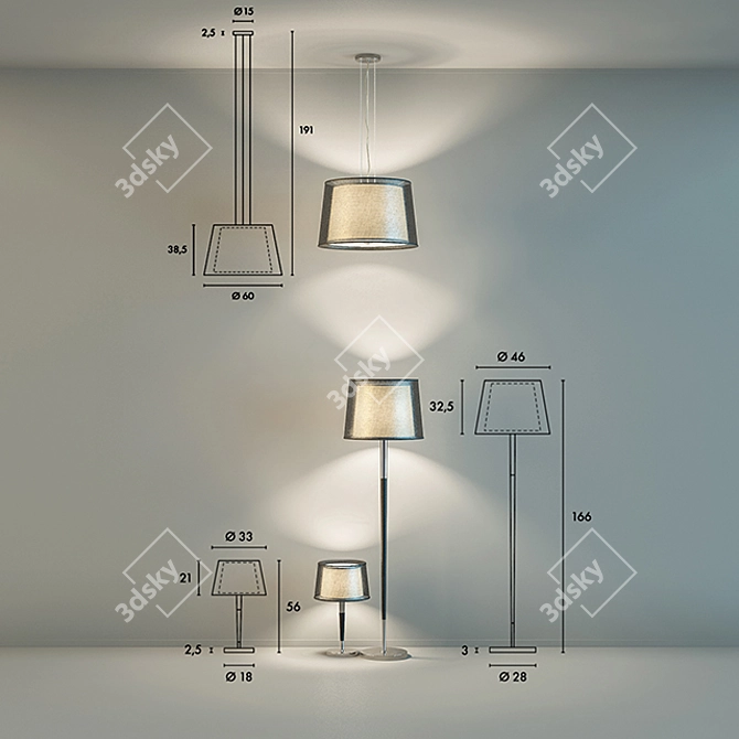 SLV Bishade Lighting Set 3D model image 3