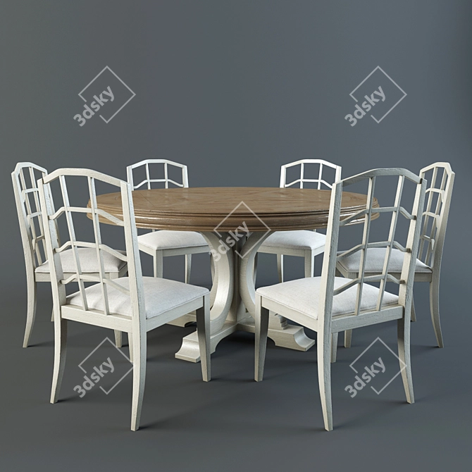 Modern Muse Dining Set 3D model image 1