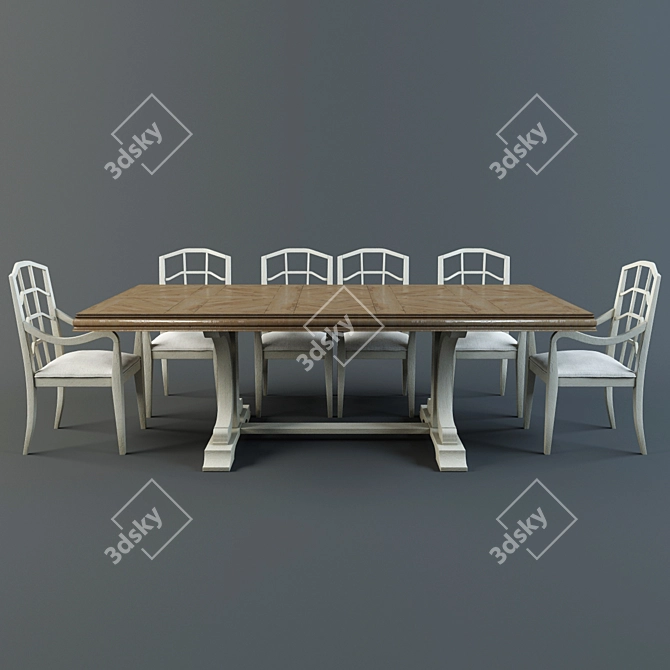 Sleek Muse Dining: Modern Elegance 3D model image 1