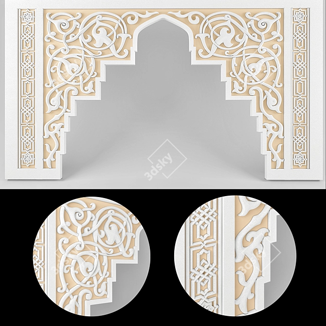 Exquisite Moorish Cornice Molding 3D model image 1