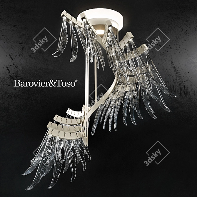 Elegant Barovier&Bosco Chandelier 3D model image 1