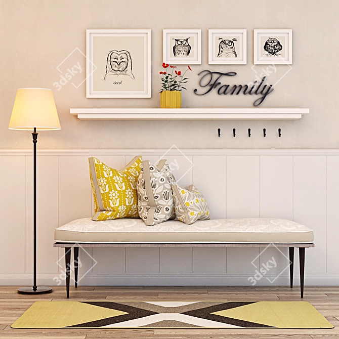 Versatile Hallway Furniture Set 3D model image 1