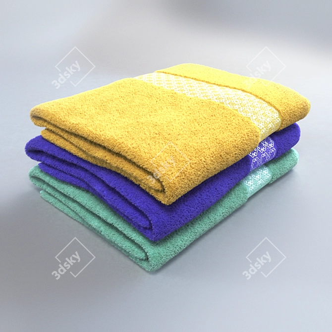 Microfiber Bath Towels 3D model image 1