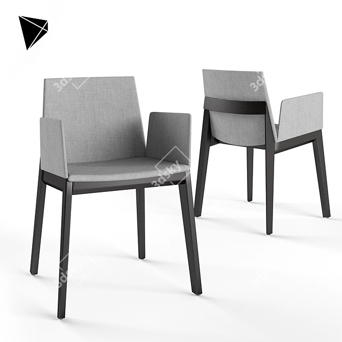 Elegant AVA 646N Armchair 3D model image 1