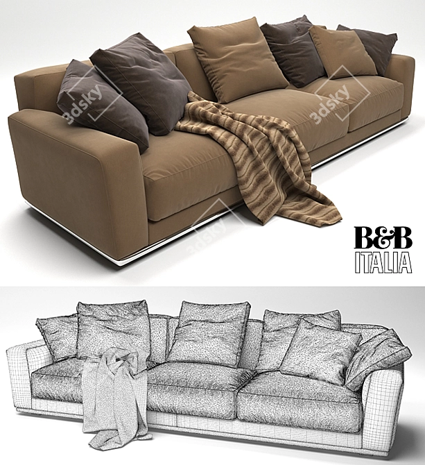 Luis Sofa by B&B Italia - Modern Elegance 3D model image 3