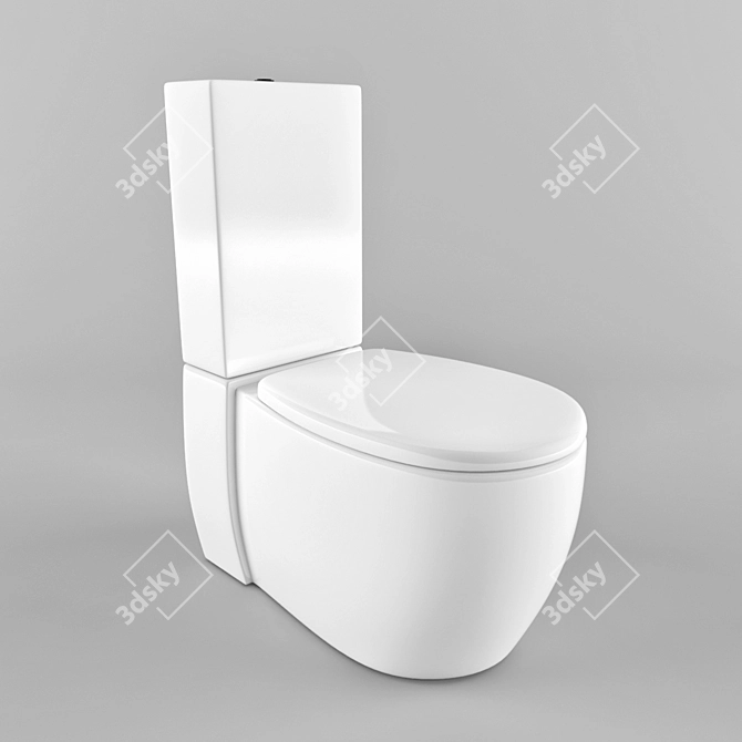 Essenza Close-Coupled Toilet: Sleek Design, Compact Size 3D model image 1