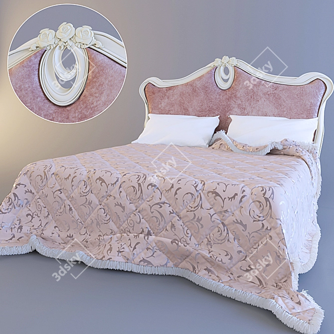 Dolce Rosa Bed: Elegant and Comfortable 3D model image 1