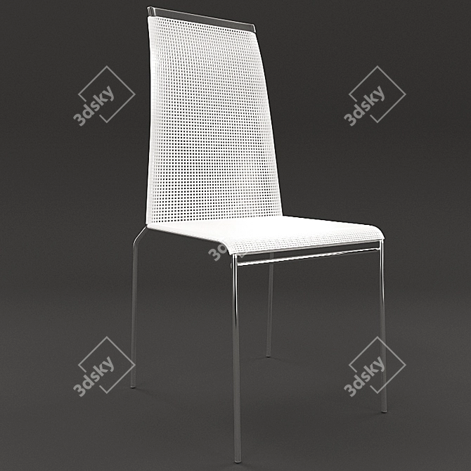 Sleek Metal Chair: WEB HIGH 3D model image 2