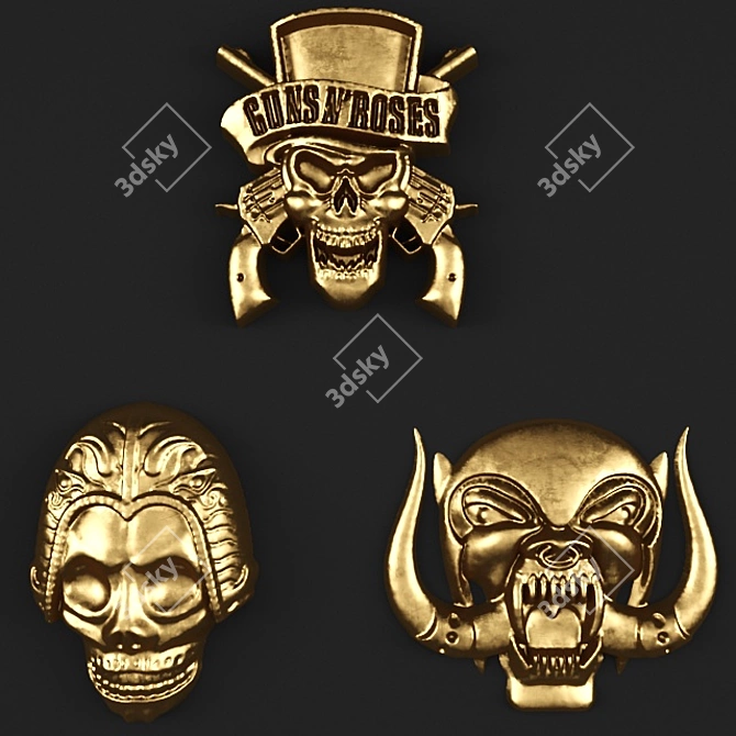 Skull Relief Sculpture 3D model image 1