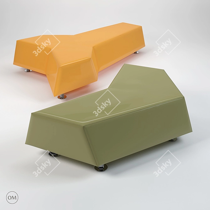 Modern Edge Seat 3D model image 1