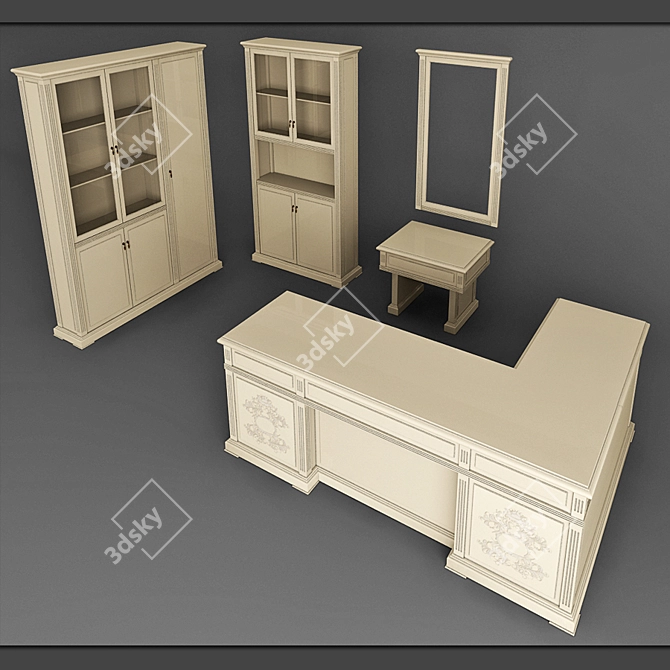 Elegant Office Ensemble 3D model image 1