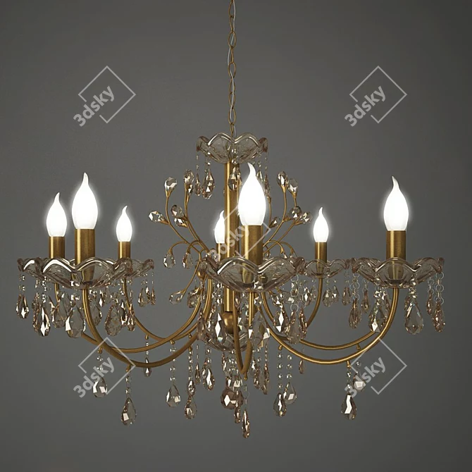 Colosseo Crystal Chandelier: Yellow, 8+1 Lights 3D model image 1