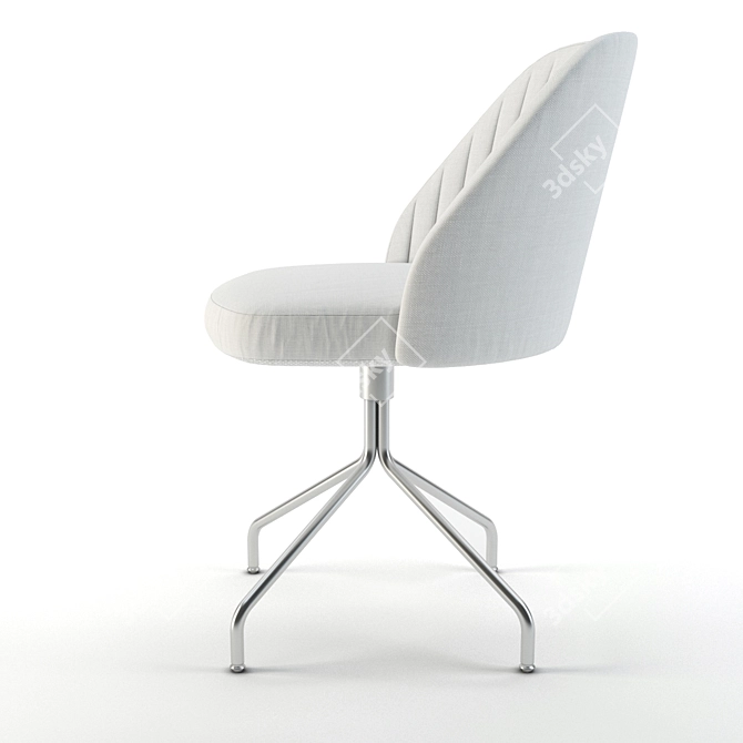 Elegant Conti White Dining Chair 3D model image 2