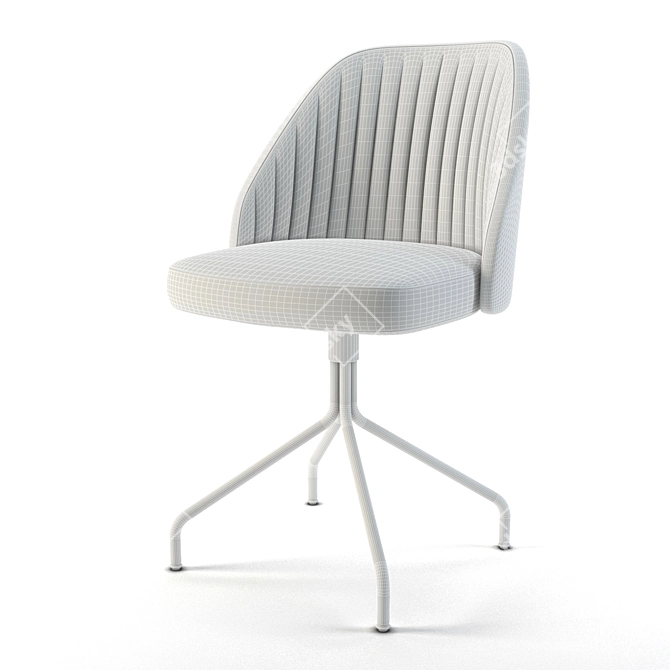 Elegant Conti White Dining Chair 3D model image 3