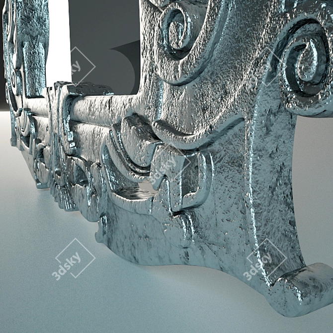 Antique Silver Frame Mirror 3D model image 3