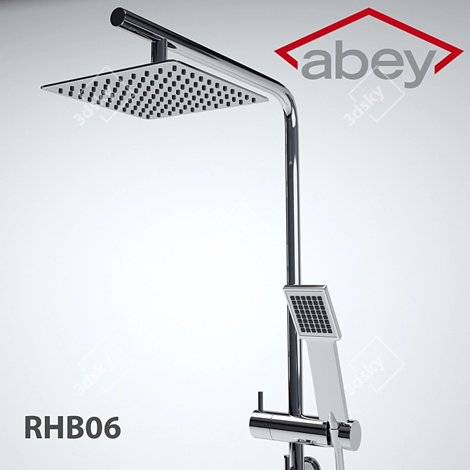 Luxury Shower Ensemble with Curve Rail 3D model image 2