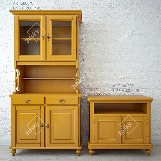 Elegant Wardrobe & TV Stand Set 3D model image 1