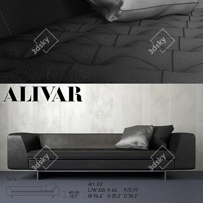 Sleek Haero Sofa: Modern Elegance 3D model image 1