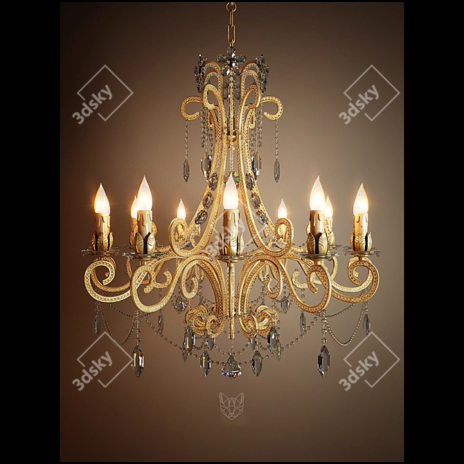 Elegant Crystal Chandelier 800mm - V-Ray Render 3D model image 1