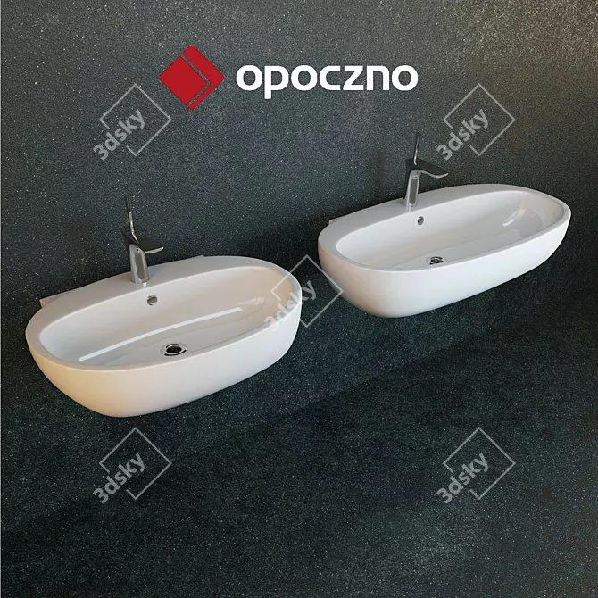 Opoczno Kioto: Modern Hanging Sinks 3D model image 1