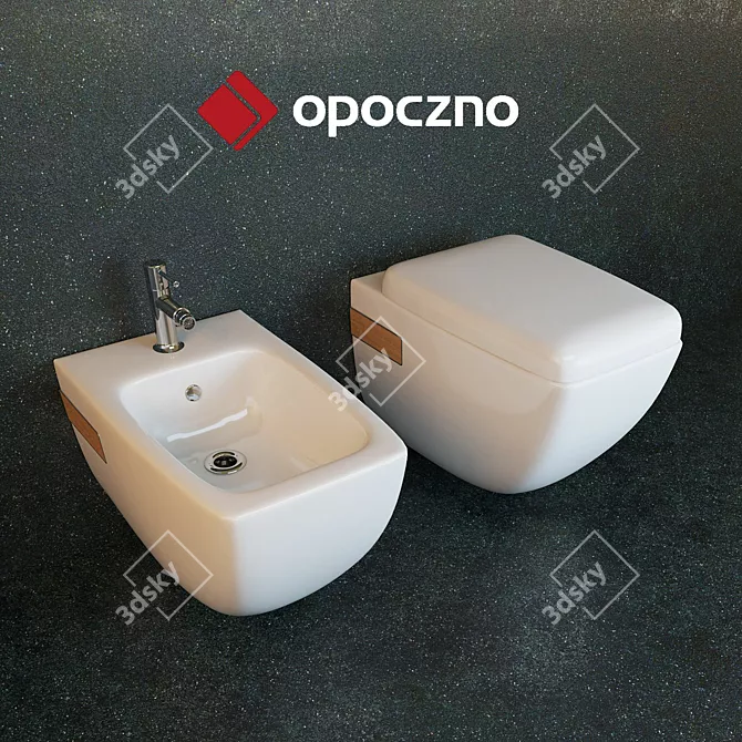 Opoczno Malmo Bidet & Wall-Hung Toilet 3D model image 1