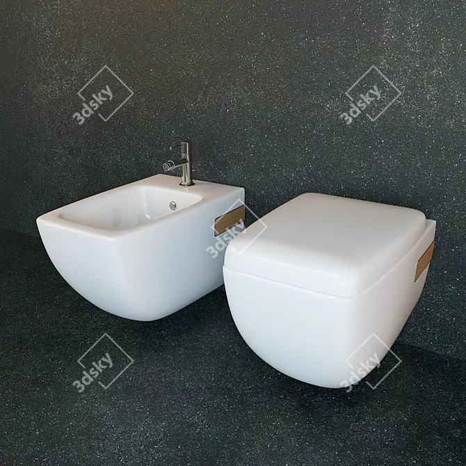 Opoczno Malmo Bidet & Wall-Hung Toilet 3D model image 2