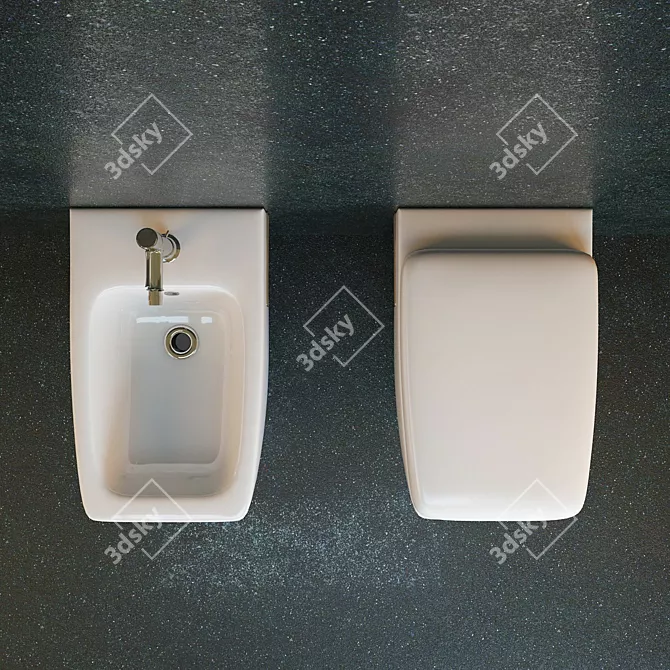 Opoczno Malmo Bidet & Wall-Hung Toilet 3D model image 3