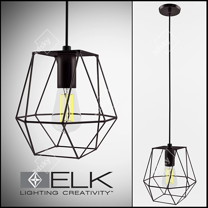 Stylish Illumination: Elk Delaney Pendant 3D model image 1