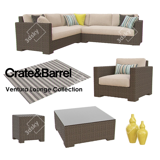 Elevate Your Lounge: Ventura Collection 3D model image 2