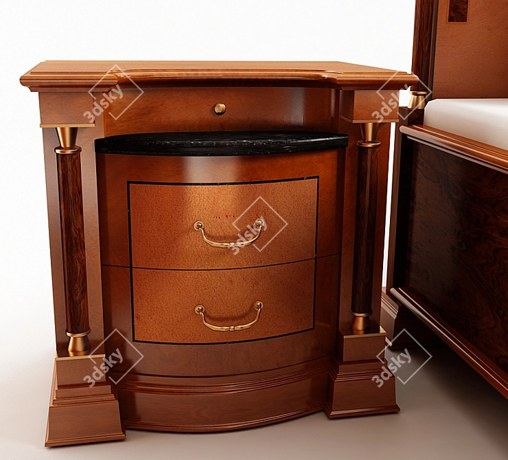 Modern MDF Bedroom Set 3D model image 2