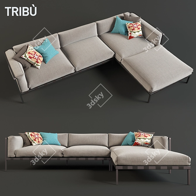 Modern Alu Sofa by NATAL: Comfort and Style 3D model image 1