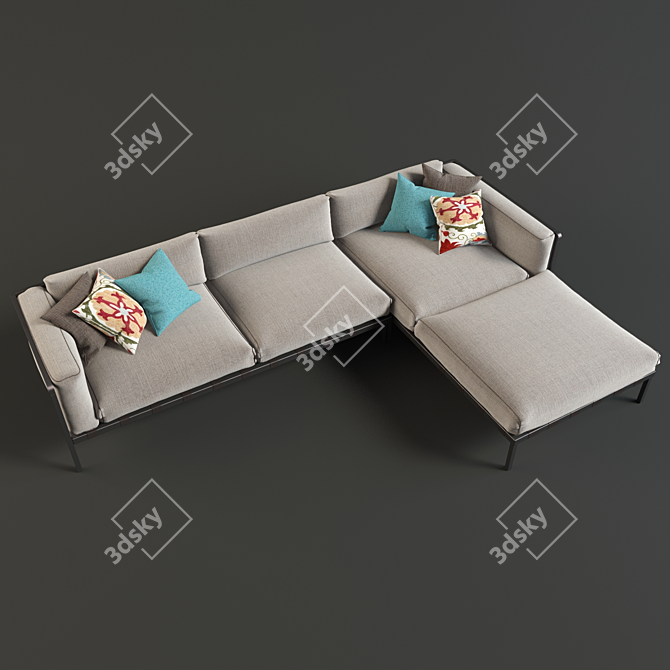 Modern Alu Sofa by NATAL: Comfort and Style 3D model image 2