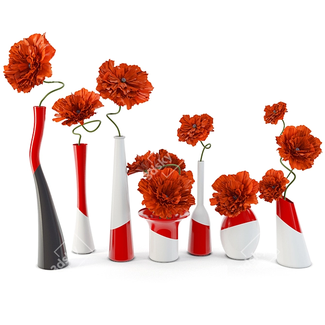 Vibrant Poppies: Blooming Elegance 3D model image 1