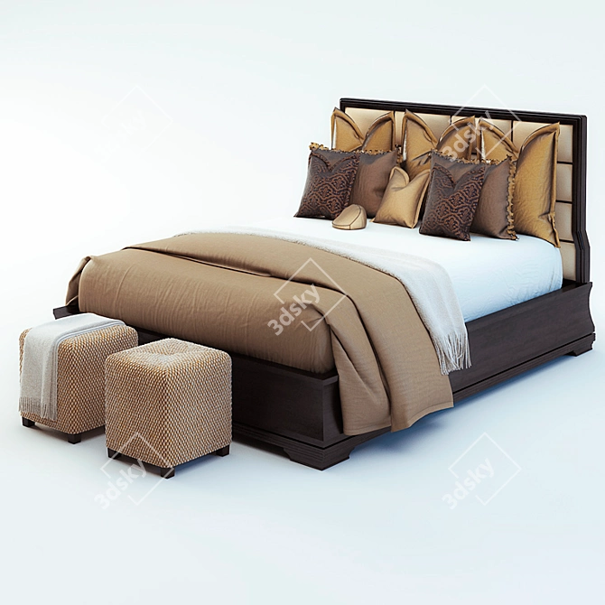 Mayweather Luxury Bed - Champion's Comfort 3D model image 1