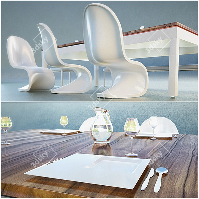Fusion Table: The Ultimate Billiard-Dining Experience 3D model image 2