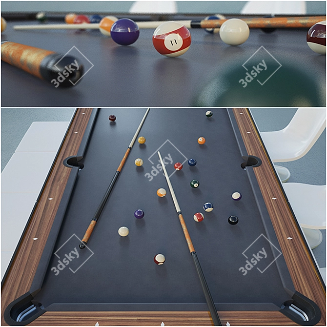 Fusion Table: The Ultimate Billiard-Dining Experience 3D model image 3