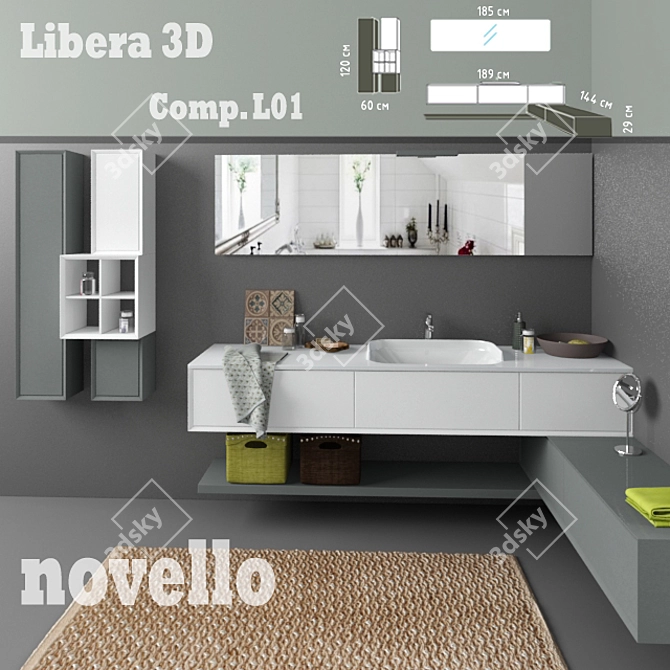 Novello Libera 3D Bathroom Vanity 3D model image 1