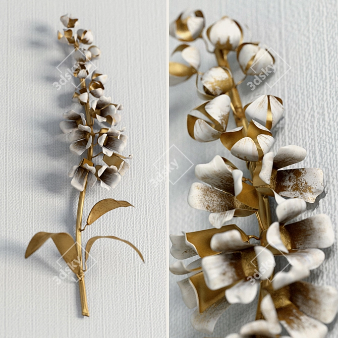 Gilded Flower Wall Decor 3D model image 1