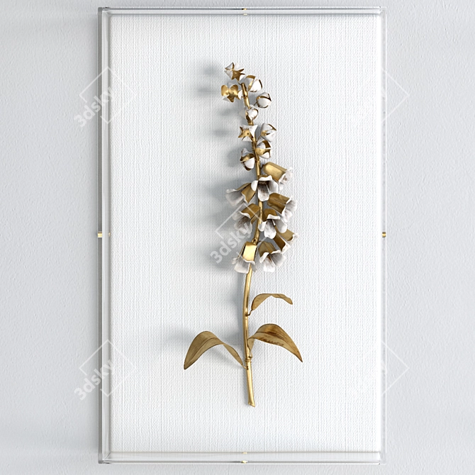 Gilded Flower Wall Decor 3D model image 2