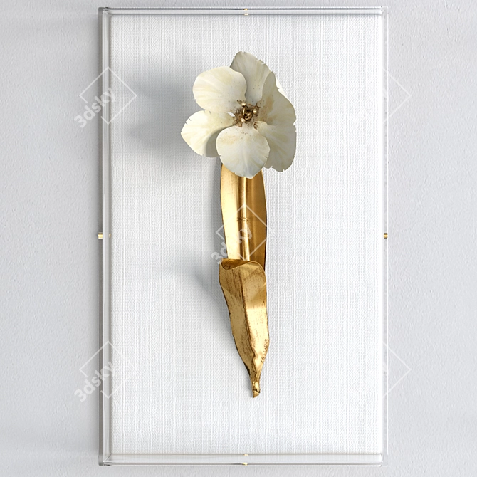 Gilded Flower Acrylic Wall Decor 3D model image 1