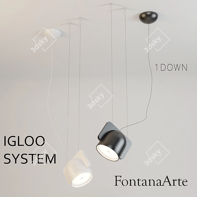 Modern Hanging Lamp: Fontana Arte 3D model image 2