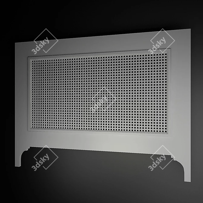 Sleek Steel Grille: 1200x900mm 3D model image 1