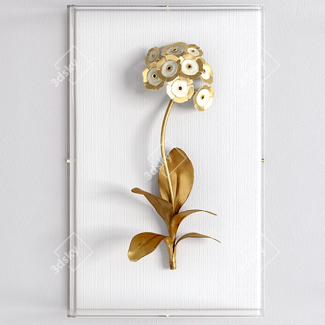 Gilded Flower Wall Decor 3D model image 2