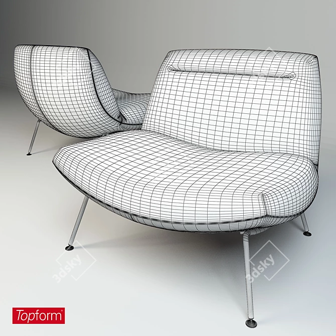 Elegant Grippa Lounge Chair 3D model image 2