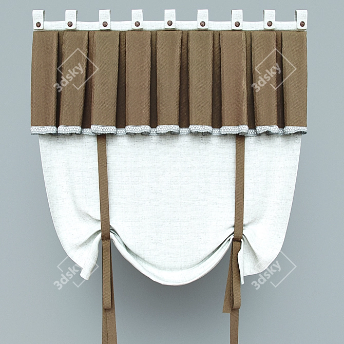 Country Charm Drapes 3D model image 1