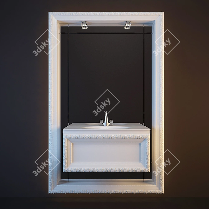 Elegant Bathroom Furniture Set 3D model image 1